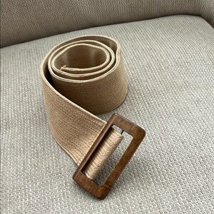 Banana Republic Tan Belt with Wooden Buckle